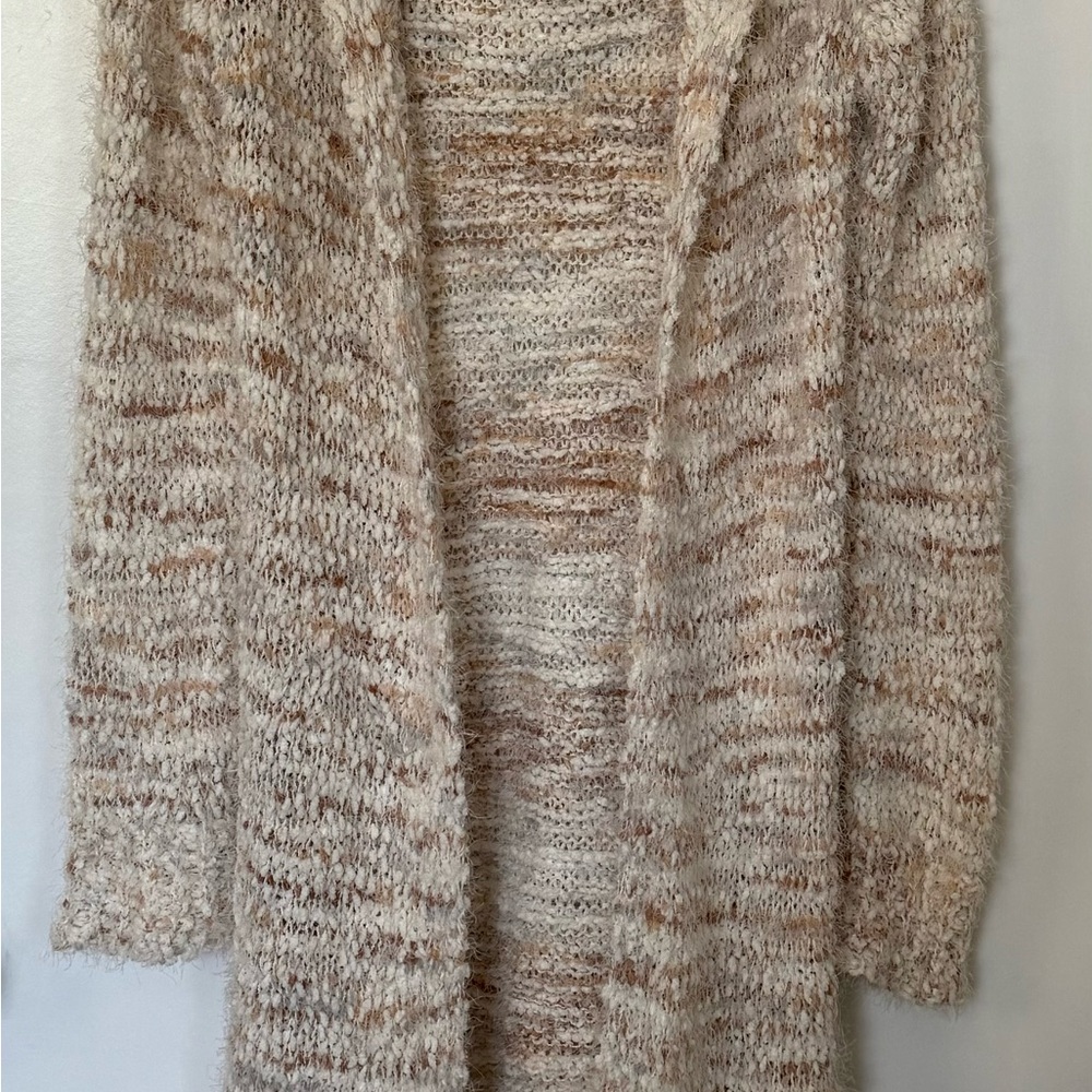 Poof Apparel hooded fuzzy cardigan